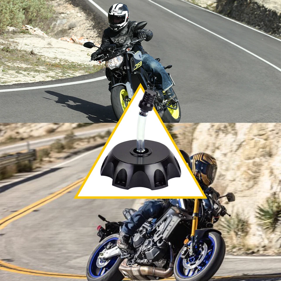 Tapón del tanque de combustible de motocicleta para moto de cross válvula de aire de ventilación tubo pozo para Suzuki Yamaha Foto 4 de 4