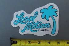 LOCAL MOTION Hawaii Surfboards Clear Teal Blue LM3 80's Vintage Surfing STICKER