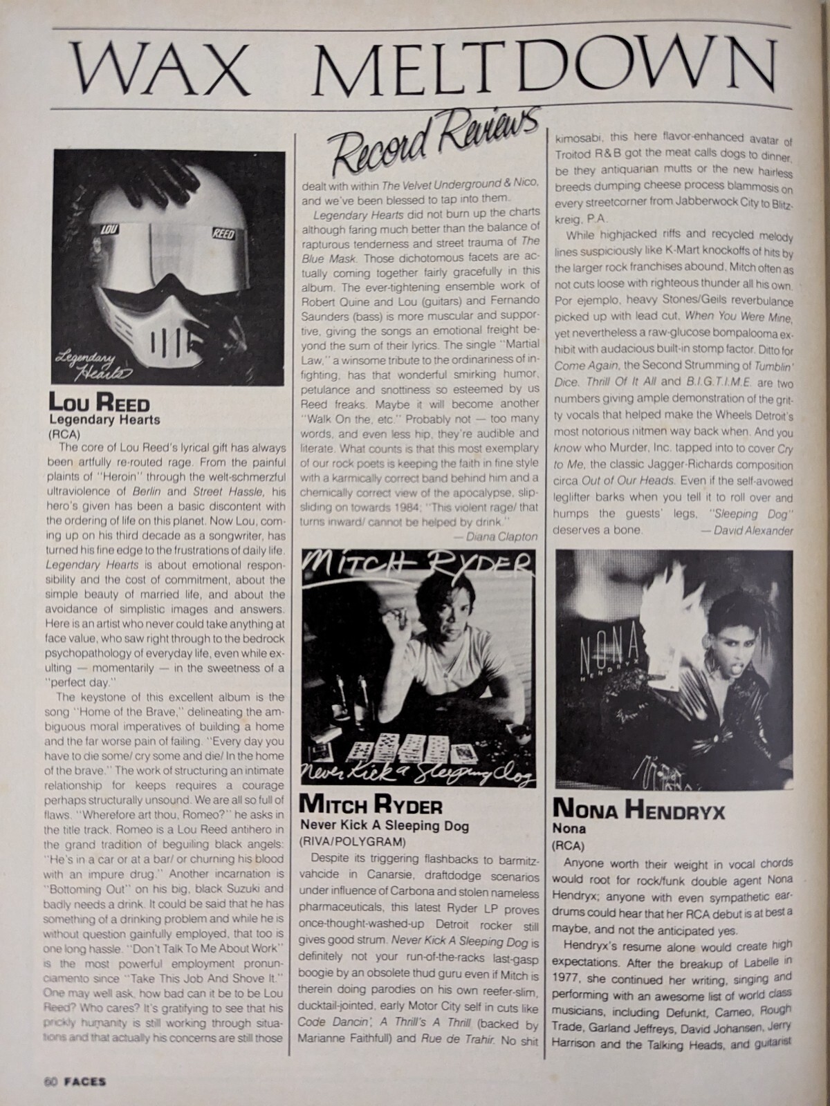 Faces Rocks Magazine November 1983 1st Issue! Police, Ozzy, AC/DC, Dio ...