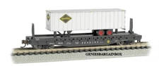 N SCALE 52.6' READING FLAT CAR W/35' READING PIGGYBACK TRAILER New 16754