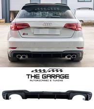 DIFFUSORE RS3 LOOK per Audi A3 8V SPORTBACK 2016-2019 (SOLO PER S-LINE) NERO