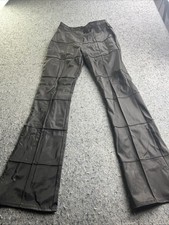 Street Magic Y2K Black Faux Leather Patchwork Pants Size 3 Needs Zipper