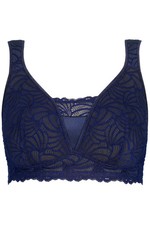 Ulla Popken große Größen BH ohne Bügel 95C nachtblau Bralette Spitze ohne Bügel