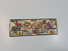 Texas Travel Souvenir Fridge Magnet Cities & Symbols Long Rectangle