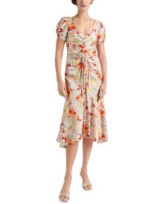 Cinq À Sept Linework Floral Walker Dress Women's  4