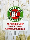 VINTAGE 6x5" THICK SINCLAIR H-C GASOLINE TRUCK STOP GAS STATION PORCELAIN SIGN
