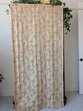 Nice Curtains, 8 Panels 84"x42" w/Tie-Backs, Gold w/Green Palm Trees