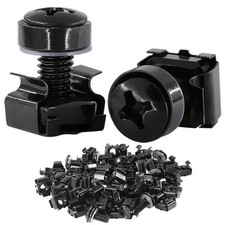 60 Pack M6 x 20 mm Server Rack Screws Computer Mount One Size, black