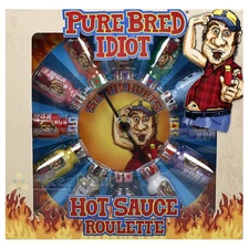 Pure Bred Idiot Hot Sauce Roulette Game with 12 Bottles Spicy Gift Set GS647