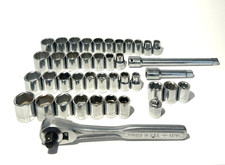 Vintage Craftsman V Series 38 Metric Sae Socket Set- 6 12 Point- Plus Rachet