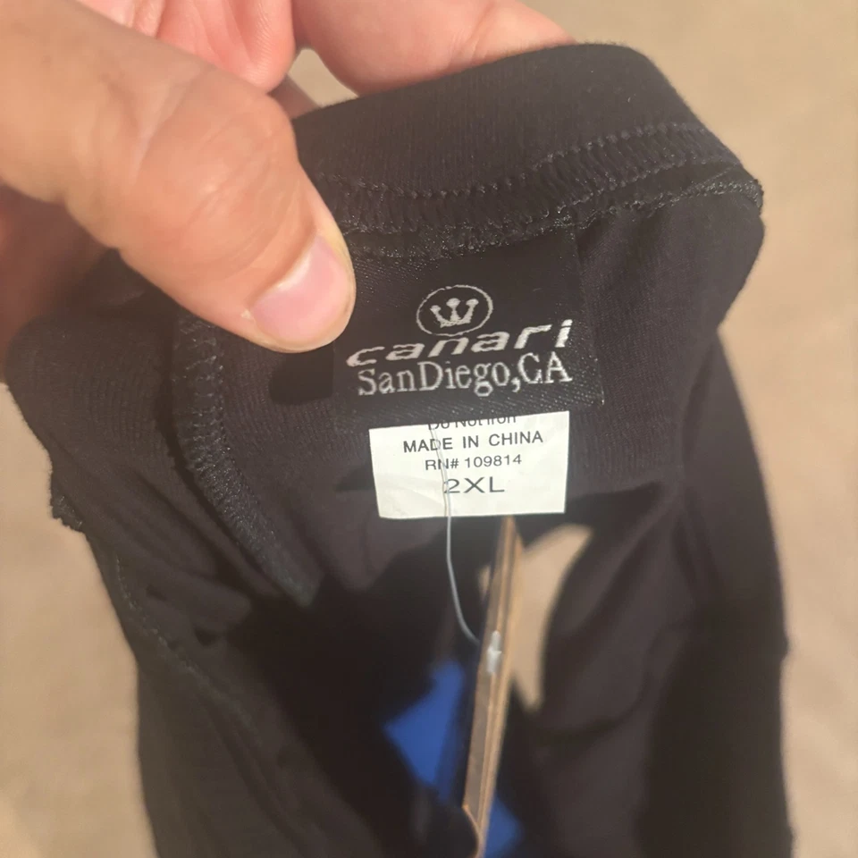 Pantalones Cortos de Ciclismo Canari para Hombres 2XL Negro Almohadilla de Gel Corto Hasta el Muslo Elástico Foto 4 de 4