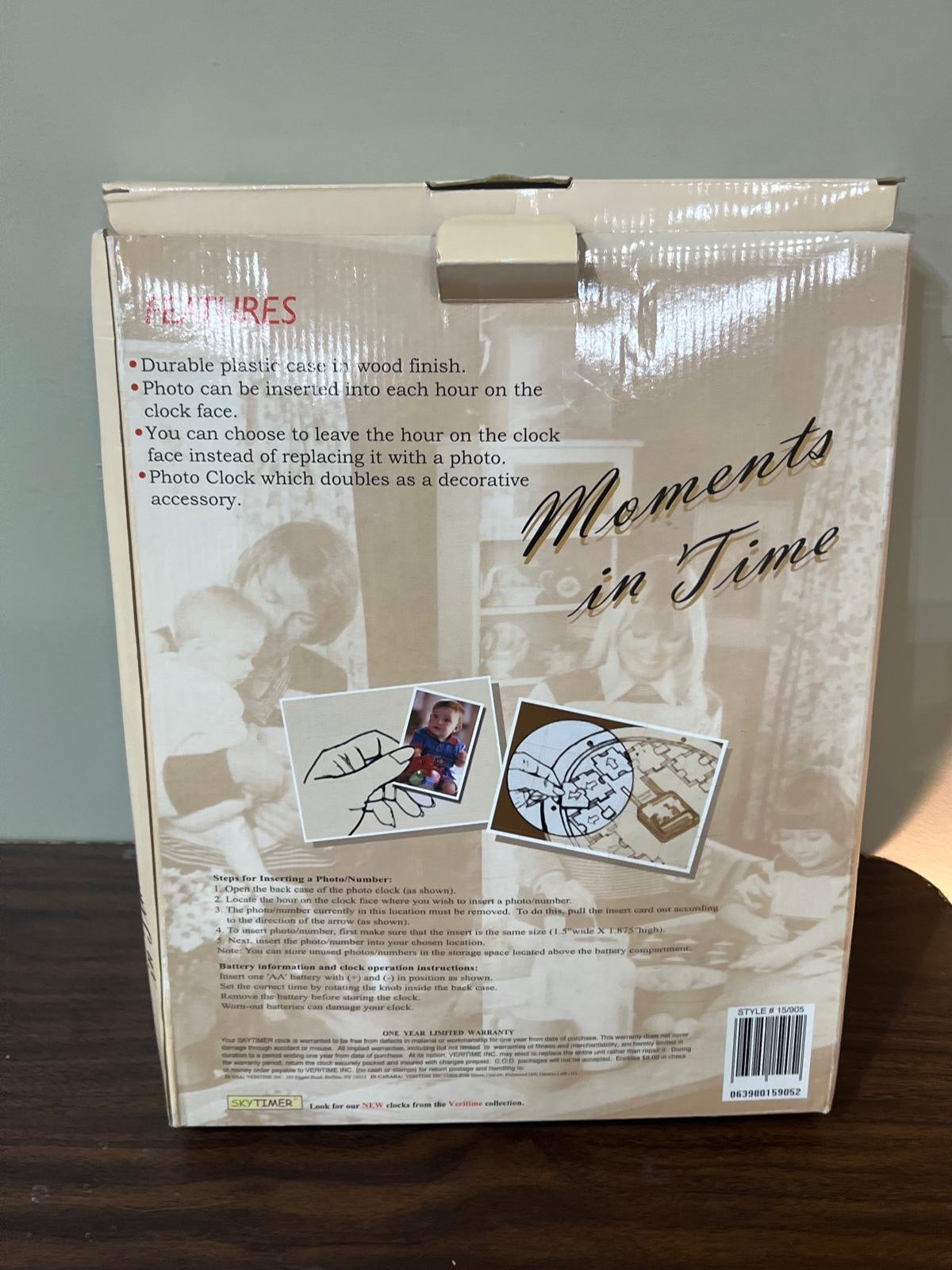 SkyTimer Moments in Time Oval Wall Clock Wood Finish Holds 11 1/2"x15 1/2"