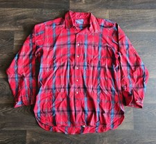 Vintage Pendleton 100% Virgin Wool Made In USA Board Shirt Plaid Red Green XL