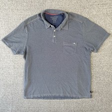 TOMMY BAHAMA ISLAND ZONE Polo Mens XL Blue Striped Shirt Beach Activewear