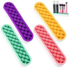 4 Pcs Silicone Makeup Brush Holder Stand Multipurpose Cosmetic Travel Storage...