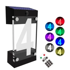 IVWVI Acrylics Solar Address Sign, Led Illuminated Solar House Numbers for Ou...