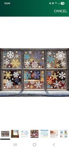Winter/Christmas Snowflake Window Clings White Silver Blue Gold Christmas 541Pcs