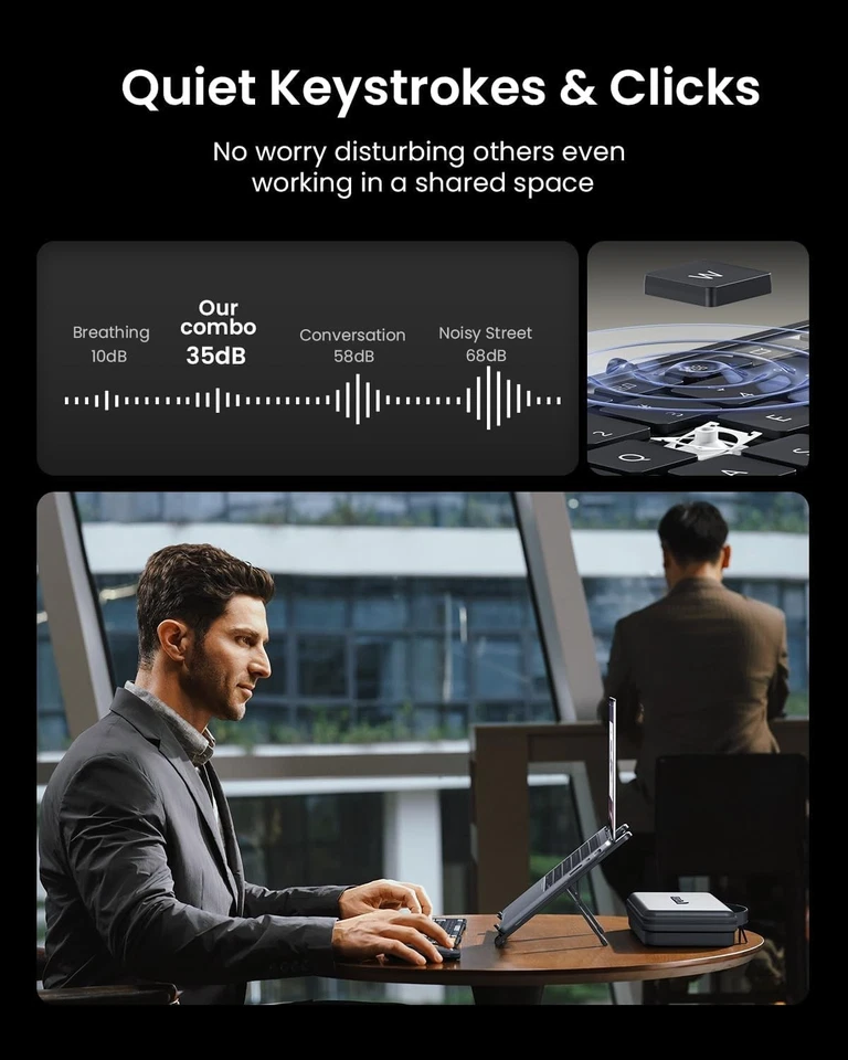 ProtoArc Foldable Keyboard Mouse Combo, XKM01 CaseUp Portable Bluetooth Keyboard - Image 4 of 4