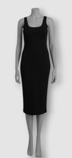 Bar III Womens' Black Sleeveless Scoop Neck Jersey Midi Dress Petite Size PS
