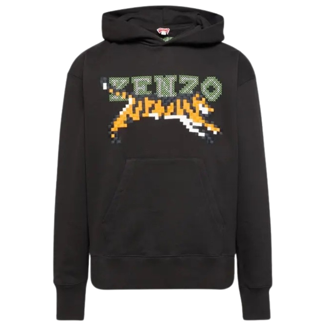 Kenzo Paris Digital Tiger Design Black Hoodie 76790₽
