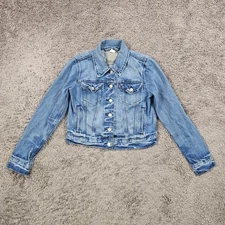 Levis Jacket Womens Medium M Blue Denim Medium Wash Trucker 100% Cotton 70270