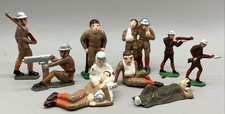 Lot Of 9 Barclay Manoil WW1 Toy Soldiers Wounded, Infantry, Doctor