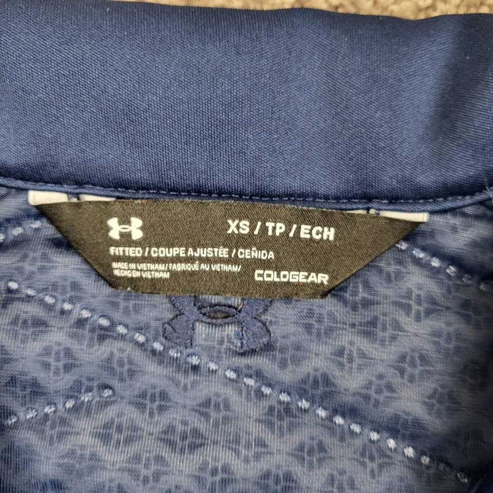 Under Armour ColdGear Womens XS Navy Blue Quilted Full Zip Golf Vest Fitted - Image 4 of 4