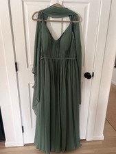 & Azazie Sleeveless Green Bridesmaid Dress Size A14