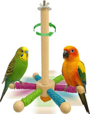 Rotating Bird Perch Toy   Fun Spinning Cage Stand for Parakeets, Budgies, Lovebi
