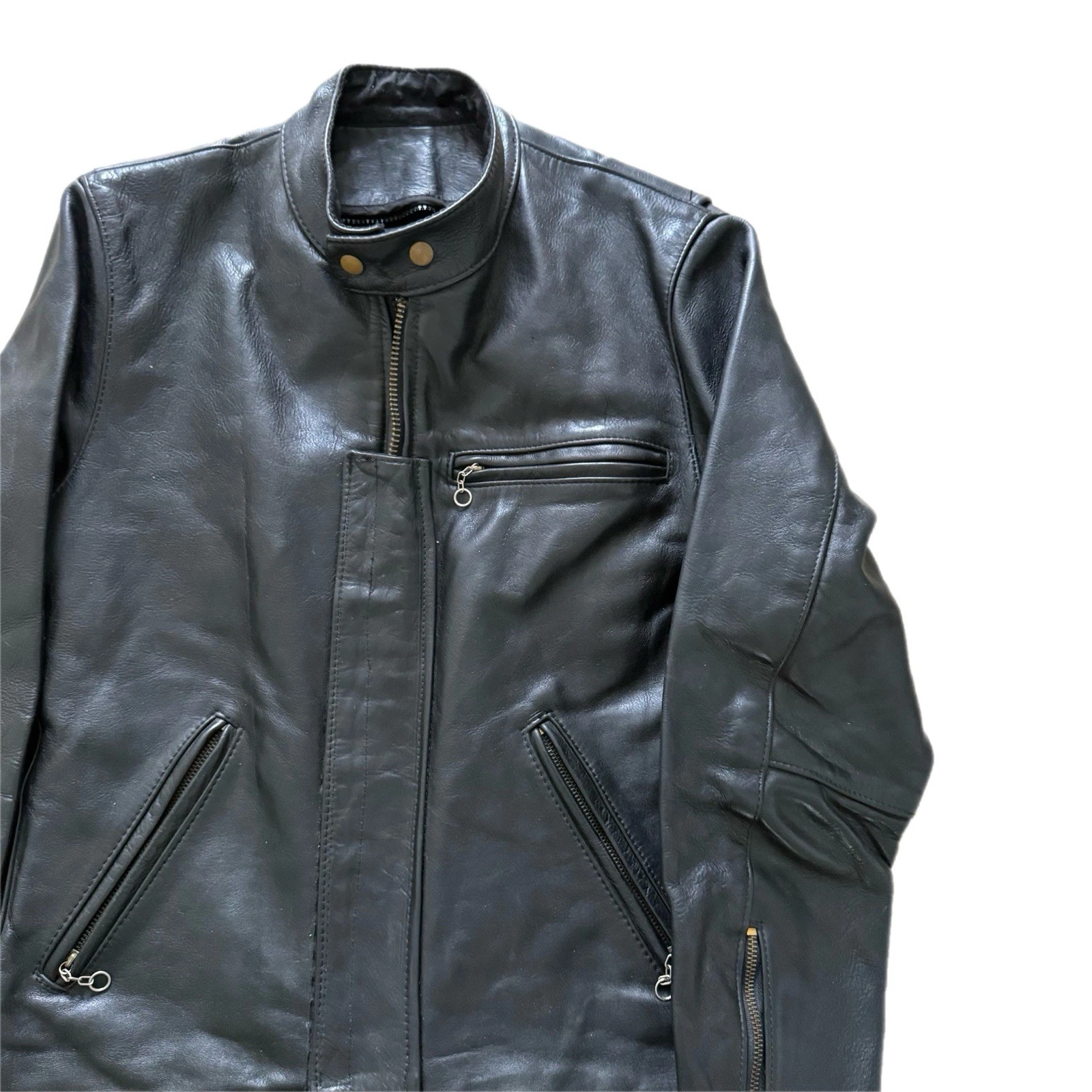 Vintage Vanson Men’s 42 Cafe Racer Style AZ Motorcycle Leather Jacket - product detail image 3