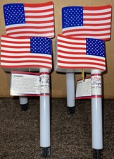 4-PCS American Flag Stars  Stripes Solar Powered Stake Light Brand New 