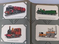 Vintage POSTCARD ALBUM Containing  x 68 Postcards of Locomotives