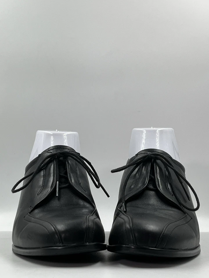 Mocasín Durea para mujer diseño holandés City-Way cuero negro tacón bloque talla 8 W EE. UU. Foto 4 de 4