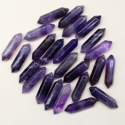 50pc Natural   Stone Healing Hexagonal Column Reiki for Home Decor 30x8mm #zc