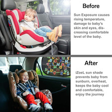Car Sun Shade for Baby Kids 2 Pack Static Cling Side Window Car 80GSM Rear Su...