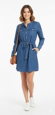 Gap Women's Denim Blue Jeans Dress Size S Long Sleeve