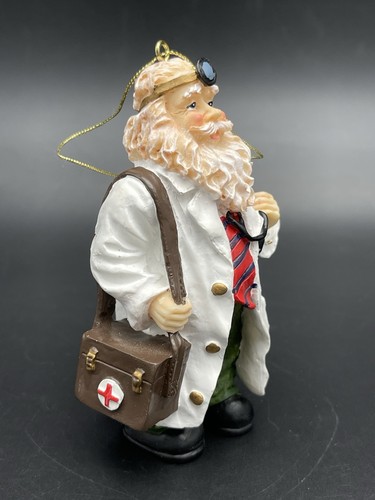 Vintage Doctor Physician Santa Claus Figurine Christmas Ornament 4"T Heavy - 第 2/6 張圖片