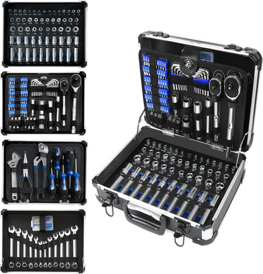 Prostormer Mechanic Tool Set, 240-Pieces Universal Household Auto Black+blue