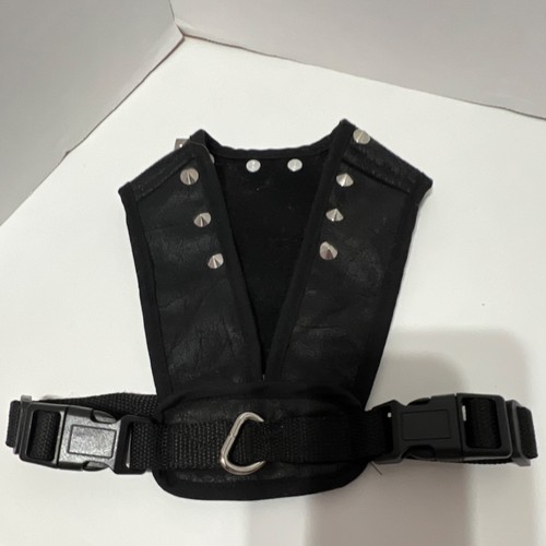 perfectlypet Faux Leather Black Soft/Vest Dog Harness S Fabric Stud Accents