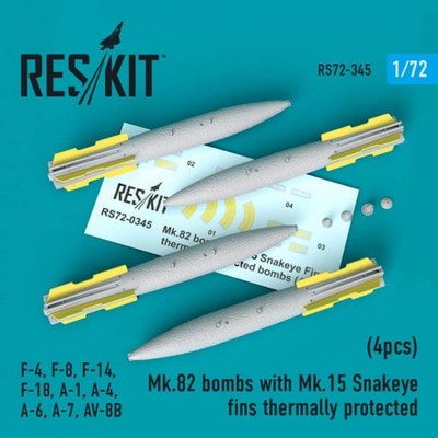 Mk.82 bombs with Mk.15 Snakeye fins thermally protected (4pcs) / 1:72