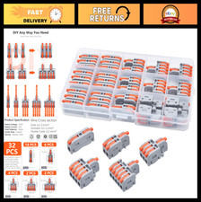32Pcs Mini Lever Wire Connectors Kit, Quick Splicing Electrical Connectors 24-12