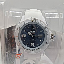 Ice - Watch Unisex White Case  Strap Quartz Movement Blue Dial ,Ice- Collection