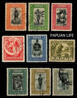 PAPUA NEW GUINEA: "PAPUA LIFE" 1932 1940 HIGH VALUES @ SG CV£290 ($580)