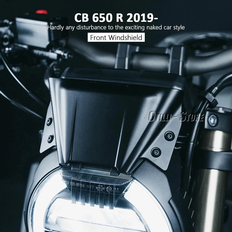 Para Honda CB650R 2019-2023 Nuevo Parabrisas Mosca Deflector de Viento Pantalla Negro Kit Foto 2 de 4
