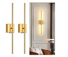 Battery Operated Wall Sconces Set of 2, 11000Mah Wireless Rechargeable Gold Wall