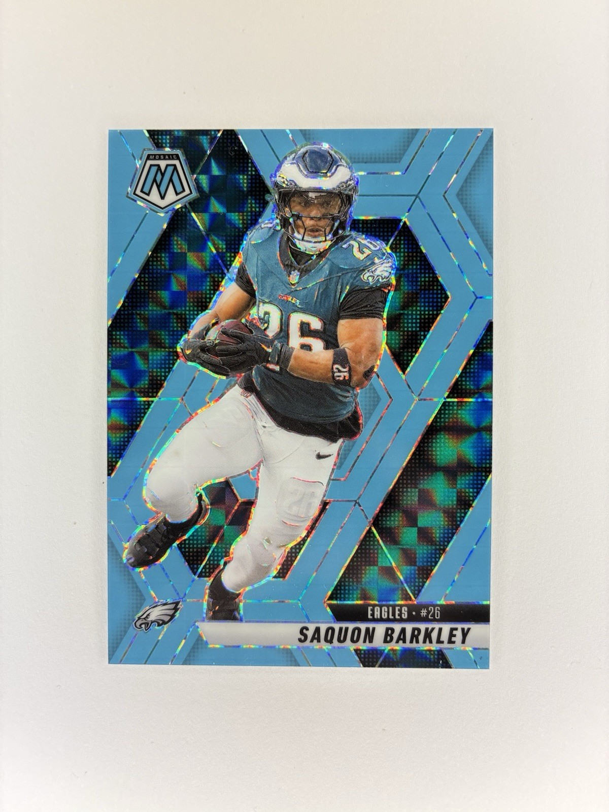 2025 Panini Mosaic - Saquon Barkley Blue Fluorescent /15 #212