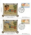 AUSTRALIA 1984 50TH ANNIV OF 1st AIRMAIL TO NZ BENHAM SILK PAIR OF FDC