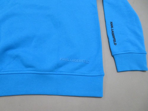 Karl Lagerfeld Hoodie Mens Large Blue Sweat Hoody Pullover Graphic Logo - Picture 10 of 10