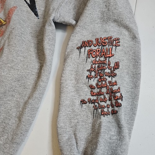 Metallica Appetite Boris Pullover Hoodie Pushead Art Size S Gray Justice For All - Picture 4 of 12