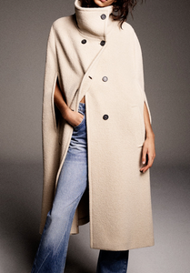 ZARA women FW 2021 LONG LIMITED EDITION CAPE BUTTONS COAT CAMEL XS-XL 8183/660 | eBay